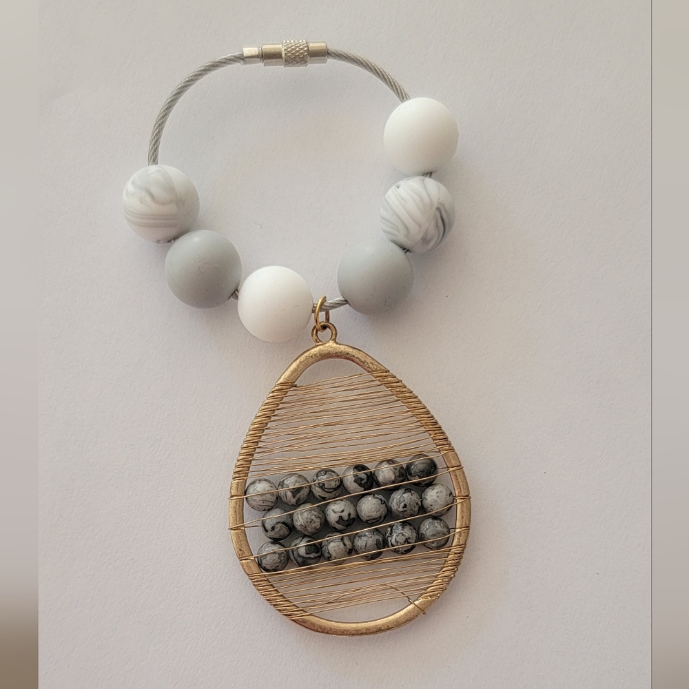 Golden Wire and Beads Bogg Bag Purse Charm
